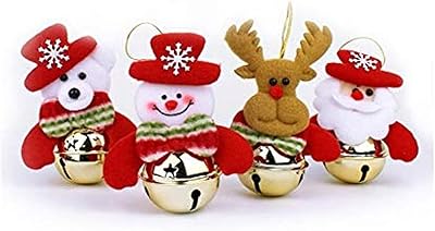 Décoration de cloches de noël pour la maison, lot de 4 décorations d'arbre