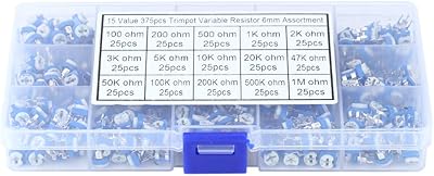 Kit assorti de rhéostat de compteur de tension de 375 pièces, 15 valeurs