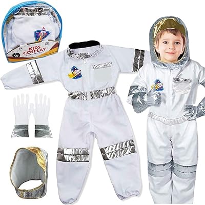 Costume d'astronaute pour enfants, ensemble de jeu de rôle cosplay pour 4 à