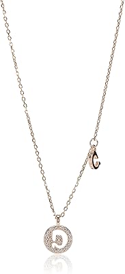 Collier pendentif pour femme sweet rose parsemé de pierres de zircone cubiques bleues