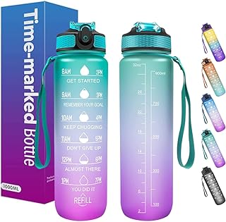 Bouteille d'eau de sport 1l 32oz avec marqueur de temps de motivation