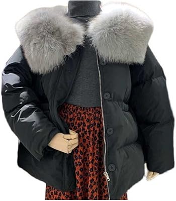Hobiva pufferjacket dames grand col en fourrure doudoune courte mode hiver veste chaude