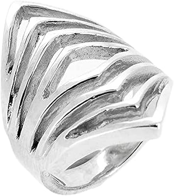 Bague épaisse en argent sterling 925 pour femmes et filles motif