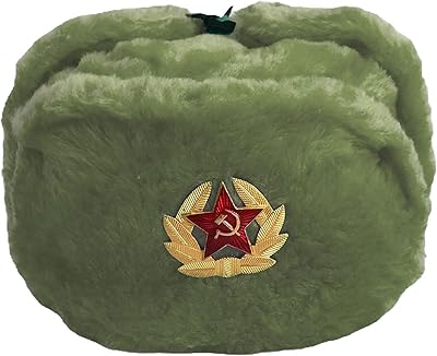 Chapeau de pêcheur russe islander fashions avec badge soviétique en fausse fourrure, motif
