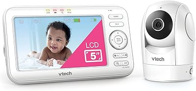 Moniteur vidéo numérique vtech 5 pouces avec caméra inclinable couleur et vision