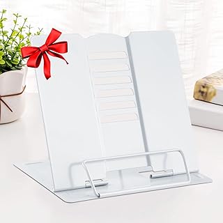 The white shop support de livre de bureau en métal réglable, support