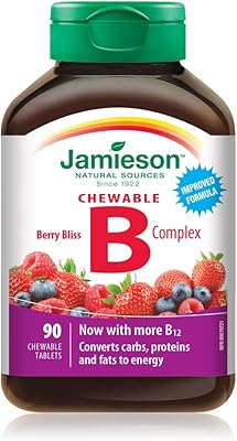 Comprimés à croquer jamieson delicious b-complex berry bliss, 90 comprimés