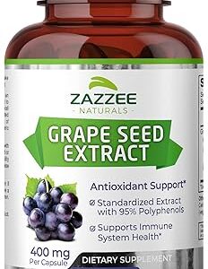 95 % de polyphénols puissants 50:1 extrait de pépins de raisin de zazi naturals, 180 capsules végétariennes (force de 20 000 mg, 400 mg par capsule). Catalogue géant, prix mini chez Diaytar Sénégal