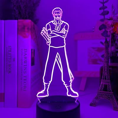 Lampe d'illusion 3d, veilleuse led 3d roronoa zoro, veilleuse 3d pour chambre d'enfant