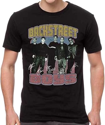 T-shirt coupe slim vintage desteroid backstreet boys pour hommes noir