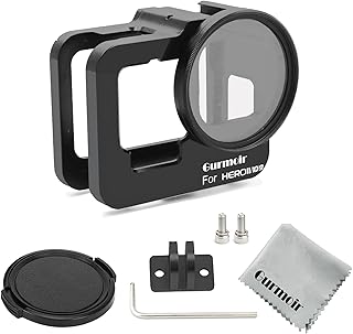 Boîtier en métal gurmoir pour caméra d'action noire gopro hero 9, cadre