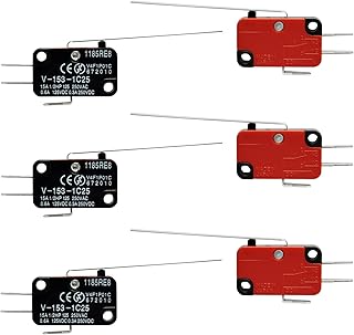 Gikfun v-153-1c25 micro interrupteur de fin de course, charnière longue et droite, bras