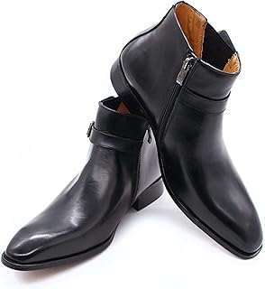 Evella chaussures de luxe en cuir véritable pour hommes, chaussures formelles noires et bleues avec fermeture éclair et boucle pour fête de mariage et bureau (couleur : hortle, taille : us 12). Vos marques préférées à prix réduits sur Diaytar