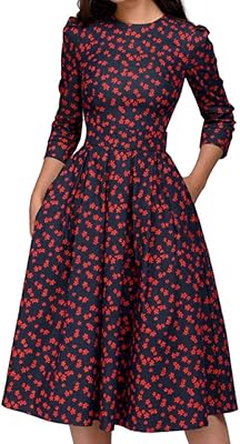 Robe de soirée à manches longues et col rond imprimé foowni pour femme