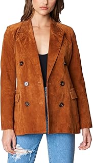 Veste croisée femme blanc newique en daim véritable, manteaux mode et élégants