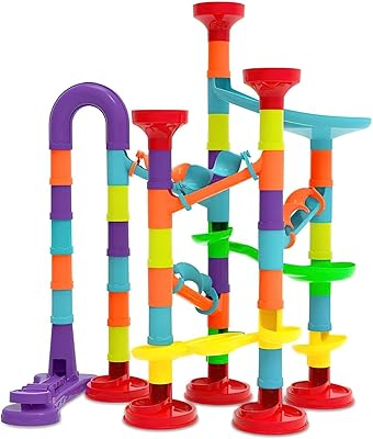 Arabest marble run set pour enfants 76 pièces jeu de course de labyrinthe