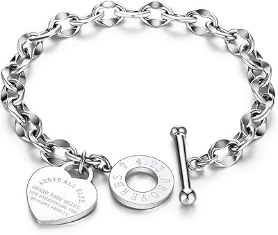 Bracelet avec citation inspirante en argent massif et titane 14 carats, cadeau