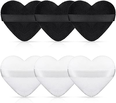 Blendiful 6pcs éponge de maquillage en forme de coeur, éponge de maquillage douce pour mélange de visage pour femmes filles, poudre de fond de teint minéral humide et sec (noir et blanc). Diaytar : Là où commence votre expérience shopping idéale