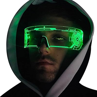 Lunettes led avec batterie, lumières clignotantes/fixes, qui brillent dans le noir, lunettes
