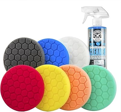 Chemical guys buff_hex_kits_jeu de tampons de polissage hexagonaux logiques 8p de 5,5 pouces