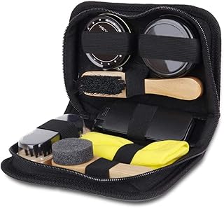 Kit de cirage à chaussures ensemble de 7 pinceaux delfino avec étui