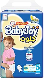 Pack géant de culottes babyjoy, taille extra large 5, 36 pièces, 12-18 kilogrammes