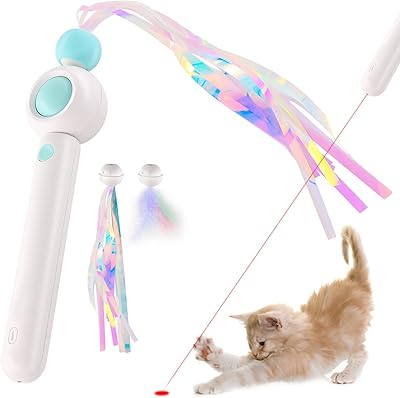 Jouets en plumes pour chats, jouet baguette à plumes rétractable, jouets interactifs recyclables