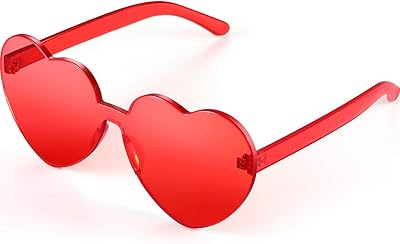 Lunettes de soleil transparentes sans monture en forme de cœur maxdot pour cadeaux