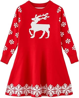 Bébés filles souriant flocon de neige renne robe de noël cadeaux de noël