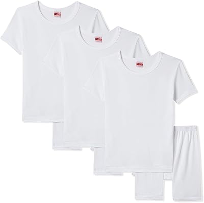 Ensemble de boxers à col rond en coton blanc pour hommes, lot