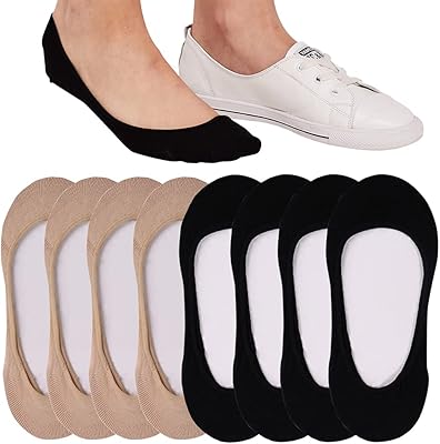 Chaussettes invisibles pour femmes, chaussettes basses décontractées avec chaussettes antidérapantes, chaussettes invisibles
