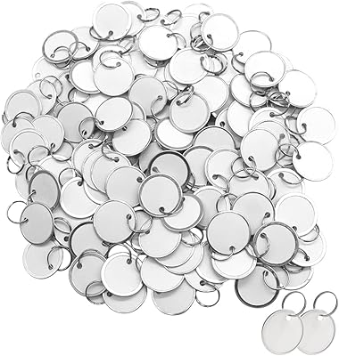 100 pièces d'étiquettes à bord en métal, étiquettes rondes en papier vierge