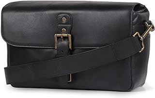 Sac messager en cuir véritable mega gear pour appareil photo sans miroir, instax