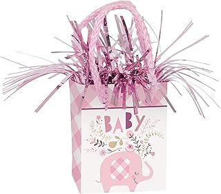 Unique party 78377 sac cadeau éléphant pour fête prénatale | rose | 1