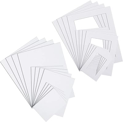 Ensemble de 24 tapis photo blancs, comprenant 12 cadres photo prédécoupés résistants aux