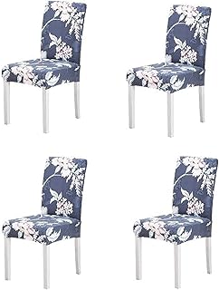 Housses de chaise de salle à manger extensibles universelles - ensemble de 4 et 6 | housses amovibles et lavables | housse de chaise décorative pour la maison, le bureau et plus (style 8, 4). Diaytar : Quand qualité rime avec économie