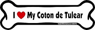 Imaginez cet aimant de voiture en os, i love coton de tuléar, 5,8