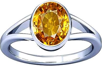 Bague en argent avec topaze dorée divya shakti 3,25-3,50 carats citrine cinghalaise