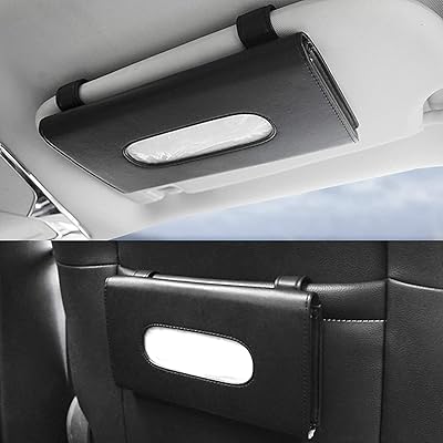 Showway porte-mouchoirs pour voiture, porte-mouchoirs pour pare-soleil, boîte à mouchoirs en cuir pu