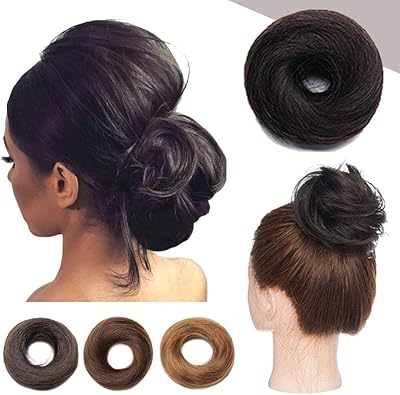 Extensions de chignons 100 % cheveux humains élastiques en forme de beignet chignon