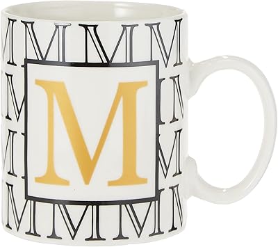 Tasse à thé et à café en porcelaine shalo imprimée de la lettre