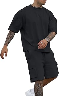 Yawyous ensemble de vêtements de sport décontracté deux pièces pour hommes, short cargo de sport d'été avec manches tombantes. Le e-commerce qui respecte votre pouvoir d'achat : Diaytar