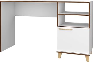 Table de bureau avec trois étagères de brv, blanc, bc 67-160