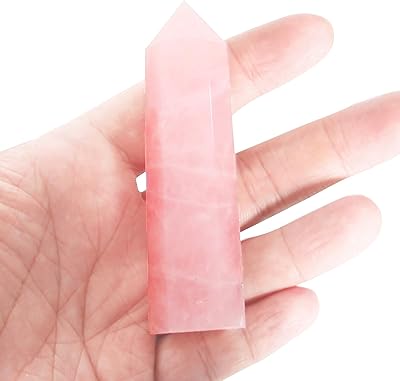 Baguette de cristal de quartz rose - 1 pièce 3,9" - 4,3"