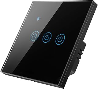 Un mini interrupteur mural tactile wifi intelligent de tuya, 170-240v avec alexa