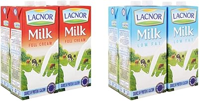 Lait entier lacnor - 1 litre et lait faible en gras lacnor