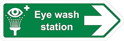 Panneau de sécurité en forme de vsafety station de lavage des yeux flèche