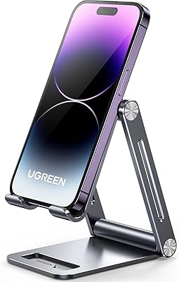 Support de téléphone ugreen en aluminium, support de téléphone portable réglable et pliable, compatible avec iphone se 3 / iphone 13 mini / 13 pro max 12 mini / 12 pro max / 11 xs xr 8, galaxy s22 s21 s20 etc. Diaytar : Votre shopping, nos meilleurs prix