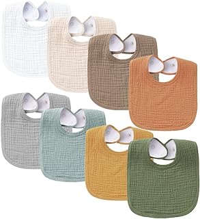 Bavoirs bébé en mousseline, composés de 8 morceaux de coton, pour garçons