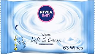 Lingettes pour bébé nivea, protection douce et crémeuse, sans alcool, 63 lingettes